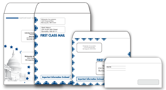InTax Tax Software Slip Sheet Envelopes