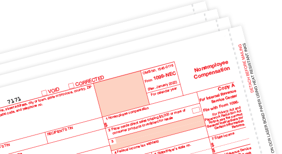 1099 Tax Forms, New - Nonemployee Compensation 1099-NEC - Lowest Prices Guaranteed, Government Approved