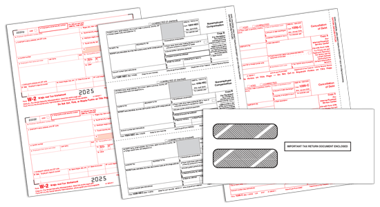 Government Approved W-2s, 1099s, Envelopes For Mailing Tax Forms And Software For Tax Estimating