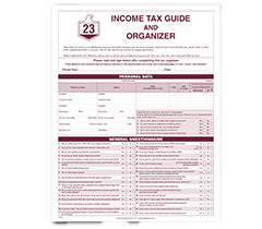 Four-page Tax Guide and Organizer for Tax Professionals