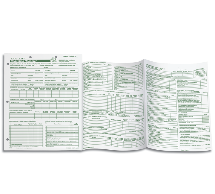 Image for item #01-700: TAX DEDUCTION RECORDER (175/Pkg)