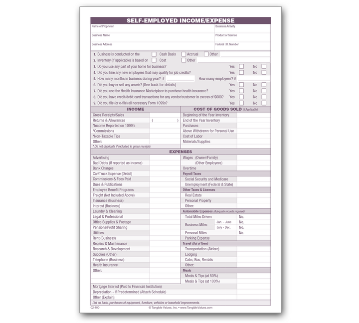 Image for item #02-100: [C] Self-Employment Supplements