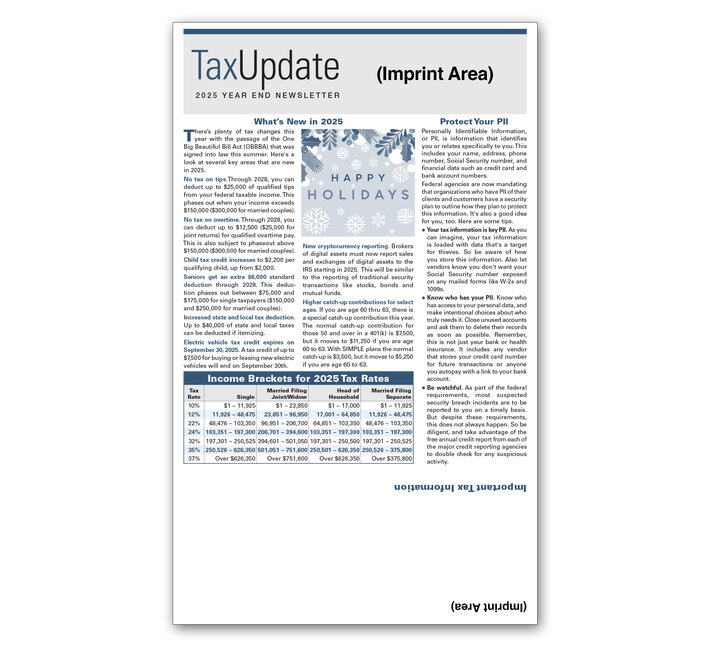 Image for item #03-051: Year End NEWSLETTER - SELF MAILER 2025 Imprinted