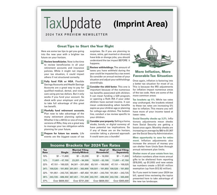 Preview Tax Update Newsletter 2024 Imprinted Item 03301