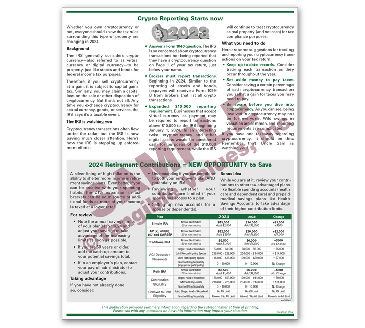 Preview: Tax Update Newsletter 2024 - Imprinted - Item: #03-301