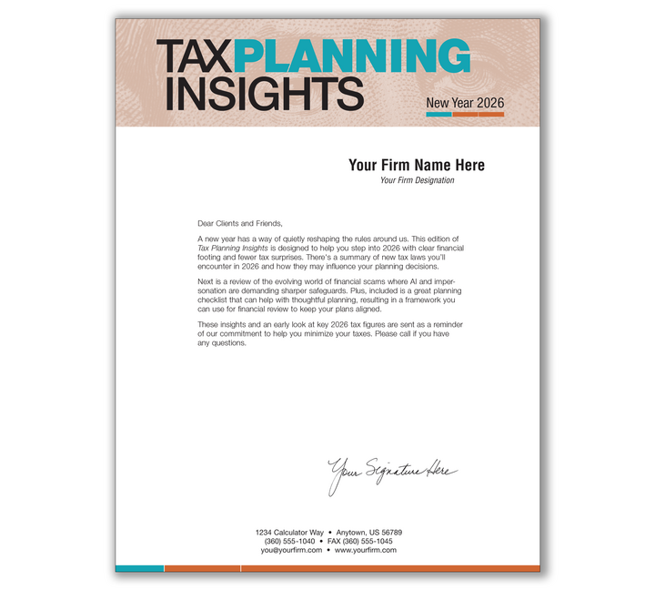 Image for item #03-331: Tax Planning Insights Letter - 2026 New-Year Issue