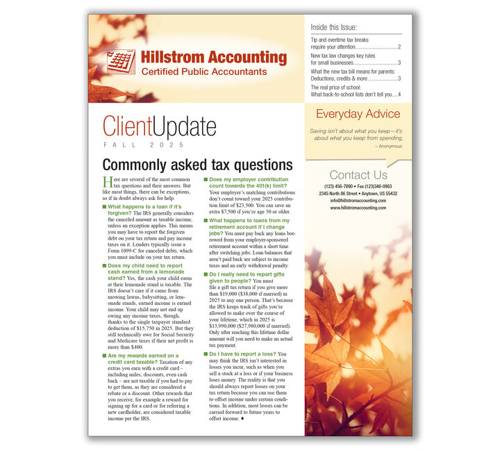 Image for item #03-411: Client Update Newsletter - 2025 Fall Edition