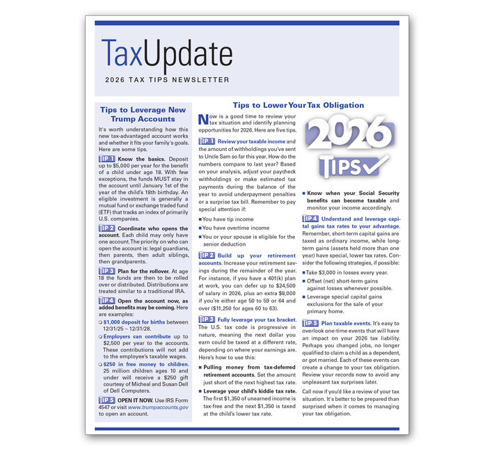 Image for item #03-800: TAX TIPS Newsletter 2026