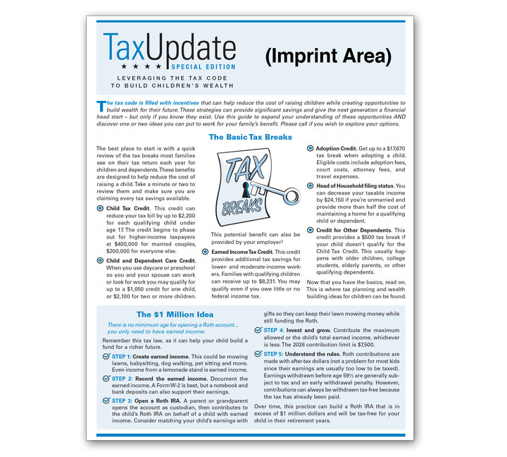 Image for item #03-901: SPECIAL EDITION: Tax Update - Kids & Grandkids Newsletter - Imprinted