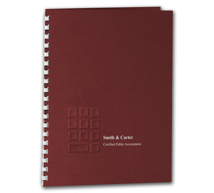 Image for item #06-8222: Calculator Embossed Coverset (Burgundy)