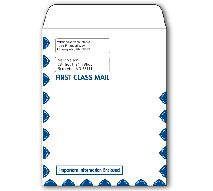 Image for item #07-420: InTax Envelope: Portrait Dual Window 1st Class