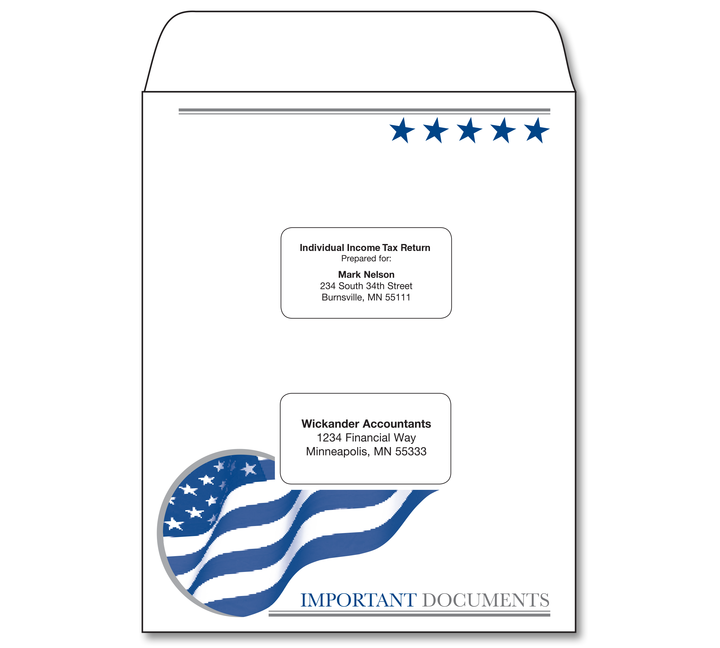 Image for item #07-463: InTax Envelope: FLAG Spotlight Portrait Presentation