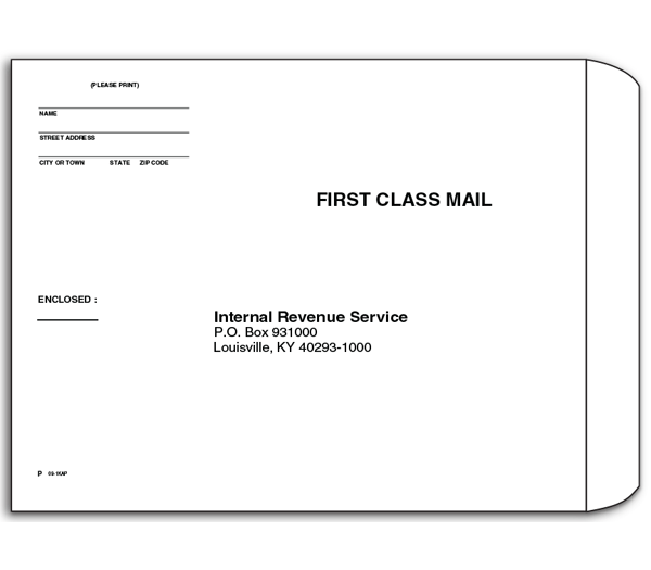 Image for item #09-1KAP: 9 x 12 IRS Louisville 931000 Env -PYMT  (25/pk)