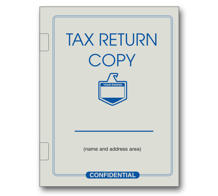 Image for item #10-101: Tax Return Copy Folders Gray/Blue Imprinted