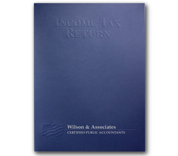 Image for item #10-701: Imp Tax Return Emboss Pkt Folder- Navy Blue