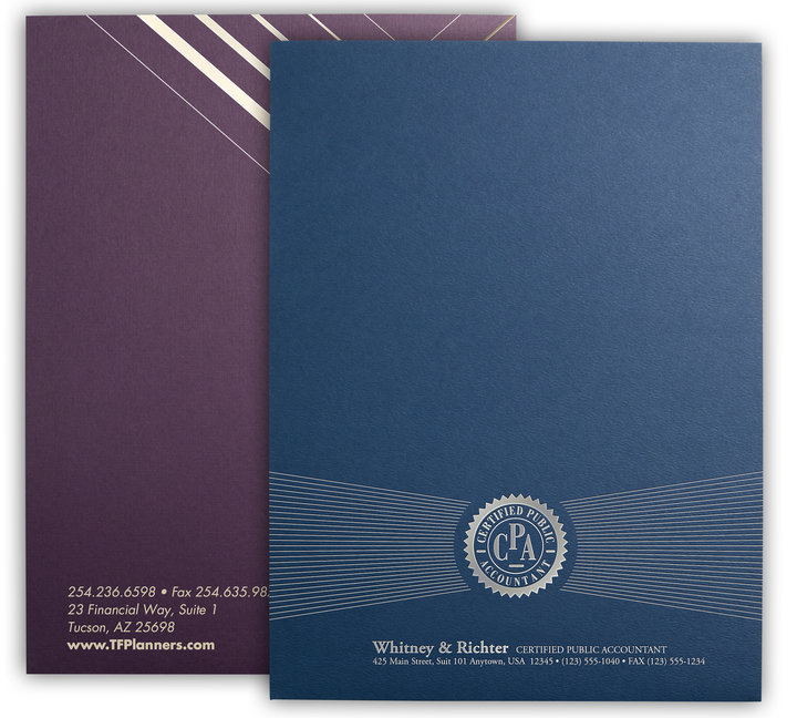 Image for item #10-902: PREMIUM Felt Pocket Folder - FOIL