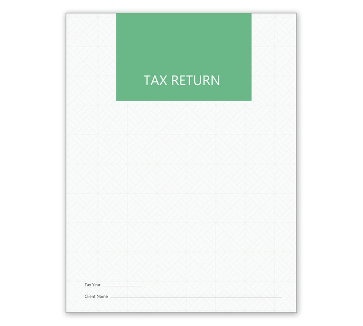 Image for item #11-310: Tax Return Folders - Green Print with 2 Pockets