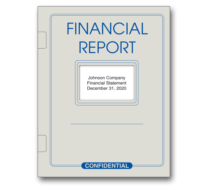 Image for item #12-100: Financial Rpt. Side Staple Cover: With Window Gray/Blue