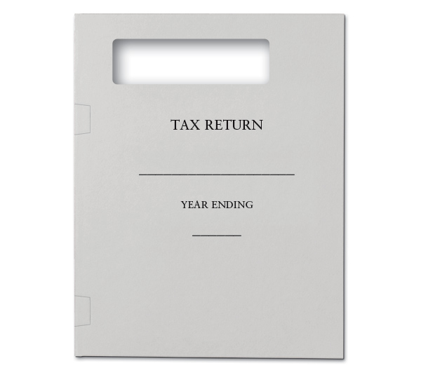 Image for item #12-150: Side Tab Tax Rtrn OFFICIAL Wndw Folder - Gray