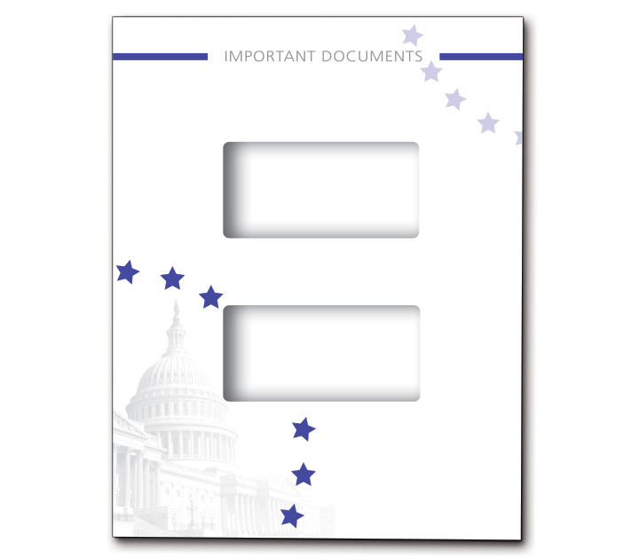 Image for item #12-461: InTax Folder: Hidden Staple Tab center cut - C1S Stars Spotlight