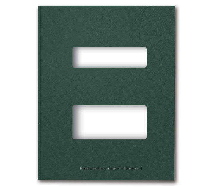 Image for item #12-785: MultiTax Folder: Hidden Staple Tab Center Cut - FOREST GREEN