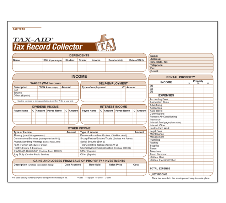 Image for item #13-200: Tax (Record) Collector Envelope
