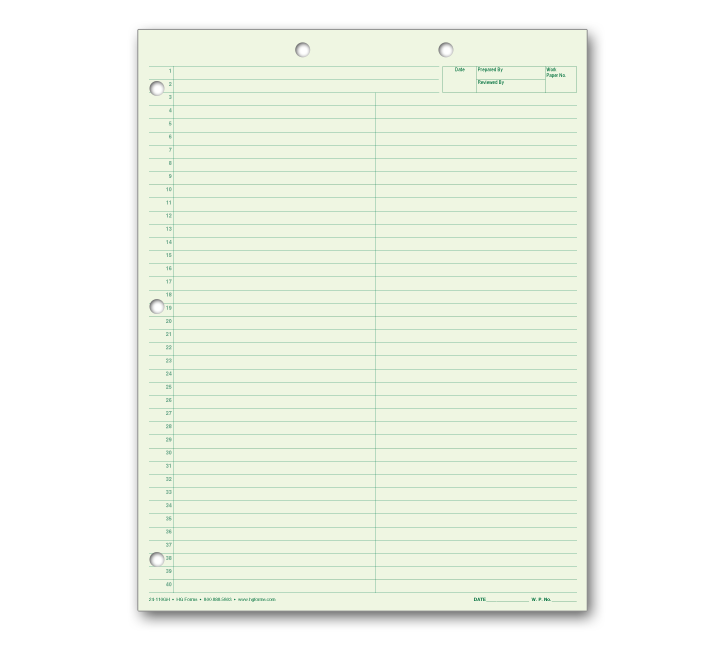 Image for item #24-110GH: Letter Size Green Divided Writing Pad