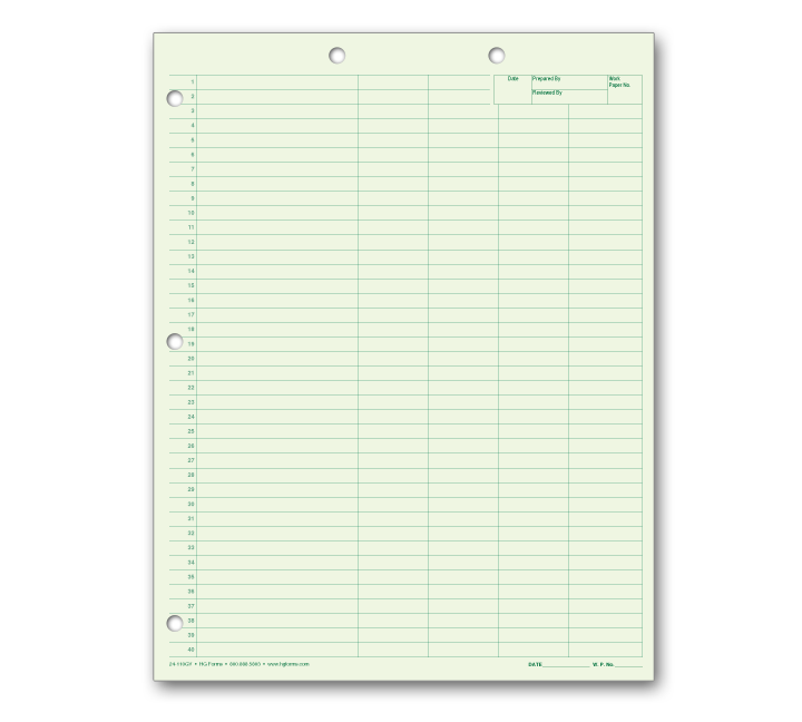 Image for item #24-110GV: Letter Size Green Four Column Writing Pad