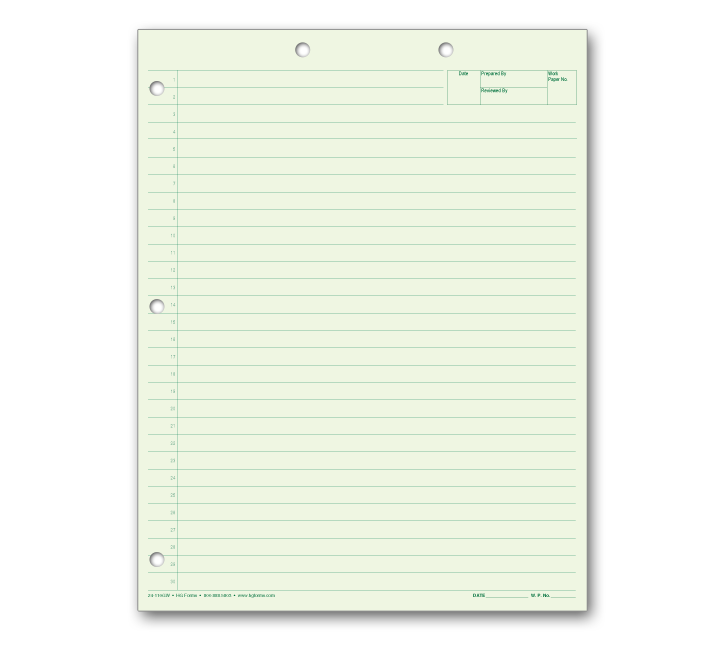 Image for item #24-110GW: Letter Size Green Wide Ruled Writing Pad