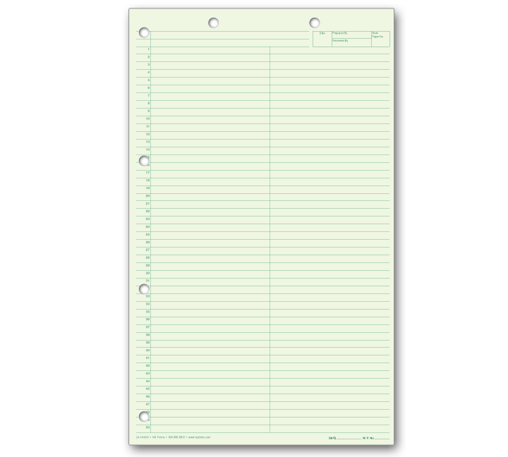 Image for item #24-140GH: Legal Size Green Divided Writing Pad