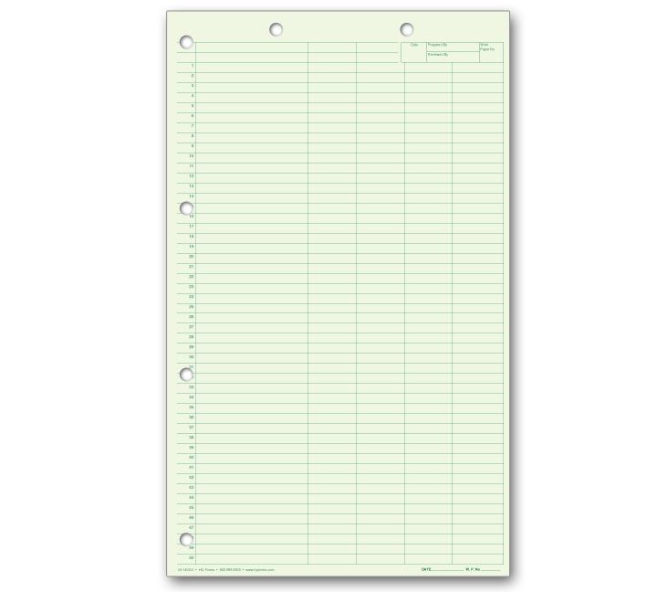 Image for item #24-140GV: Legal Size Green Four Column Writing Pad