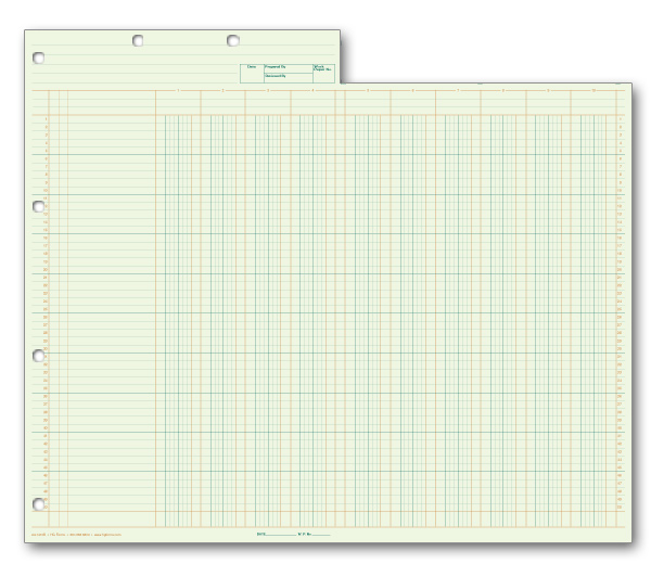 Image for item #24-1410G: Legal Size 10-Column Workpaper – Green