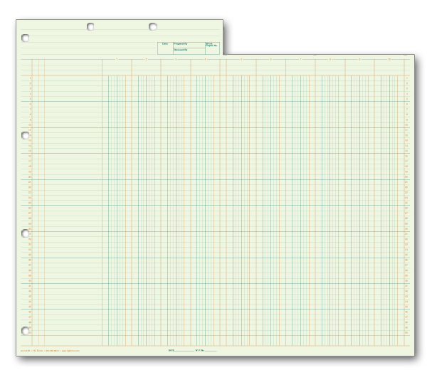 Image for item #24-1410G: Legal Size 10-Column Workpaper – Green