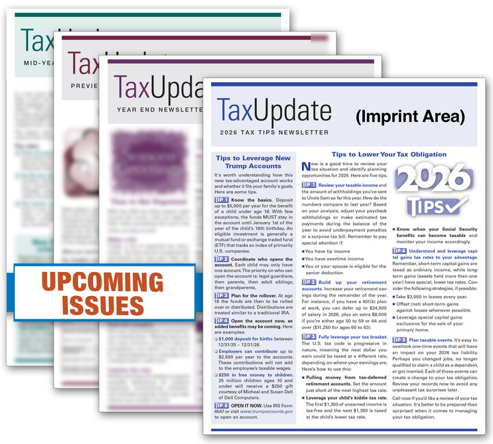 Image for item #33-001: Tax Update Newsletter-SUBSCRIPTION - imprinted
