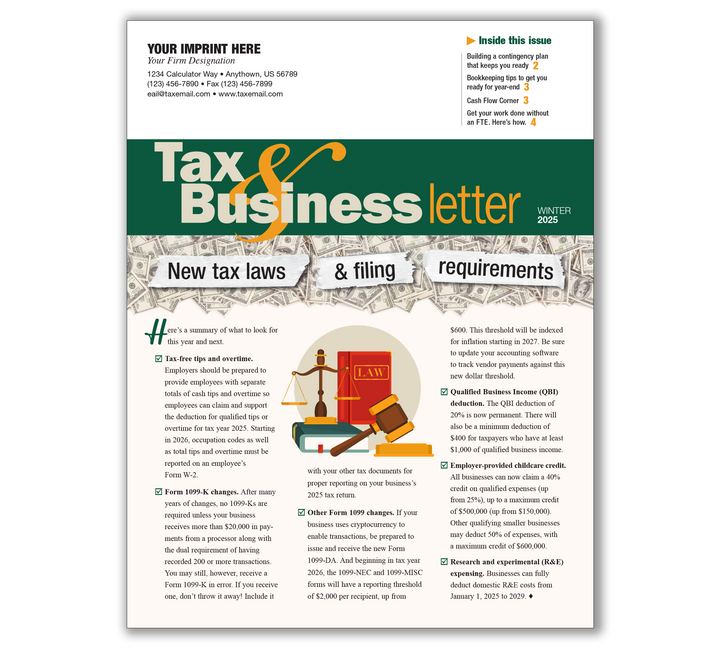 Image for item #33-201: Tax & Business Newsletter Subscription