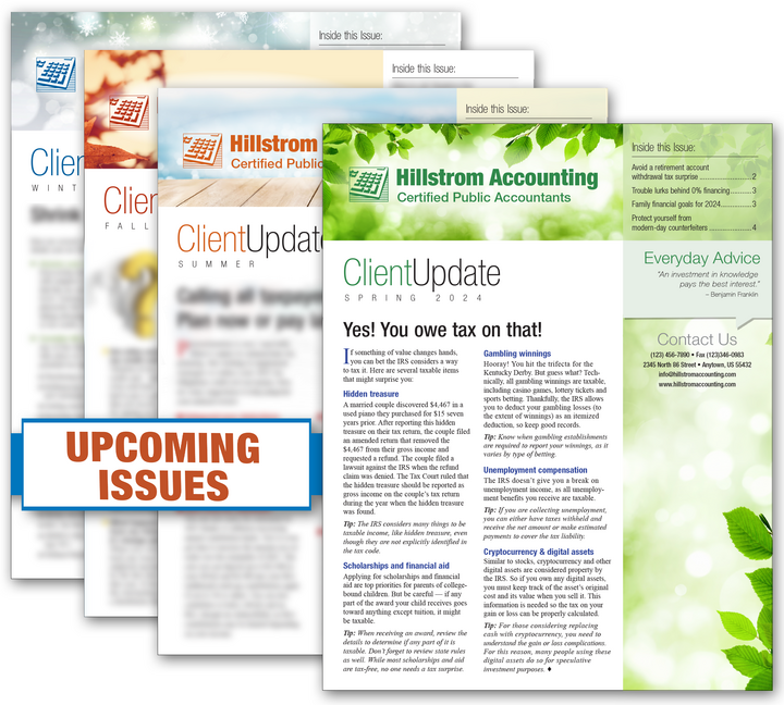 Image for item #33-451: Client Update Print Newsletter Subscription