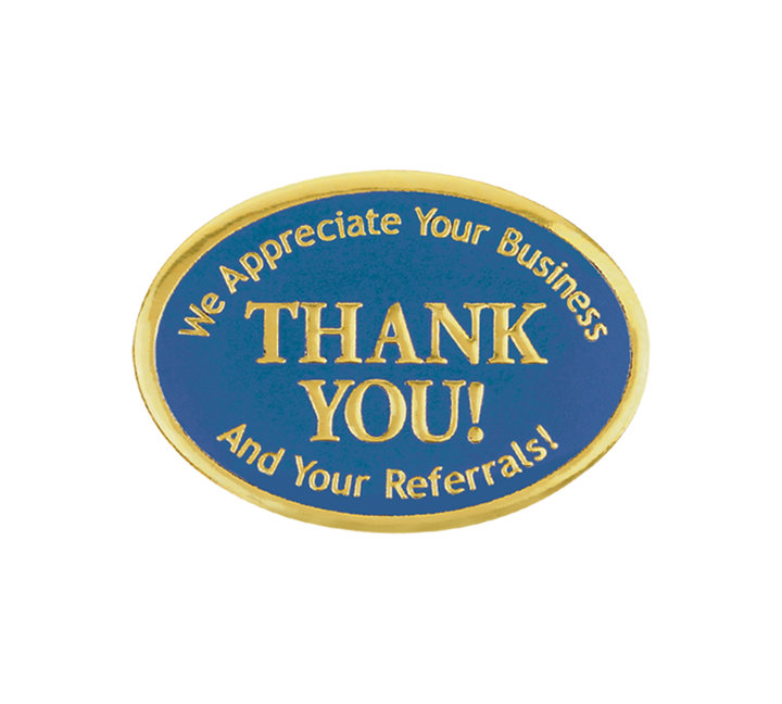 Image for item #40-210bg: Thank You Embossed Foil Seals (Light Blue/Gold)