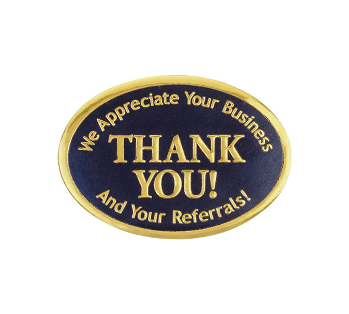 Image for item #40-210ng: Thank You Embossed Foil Seals (Navy/Gold)