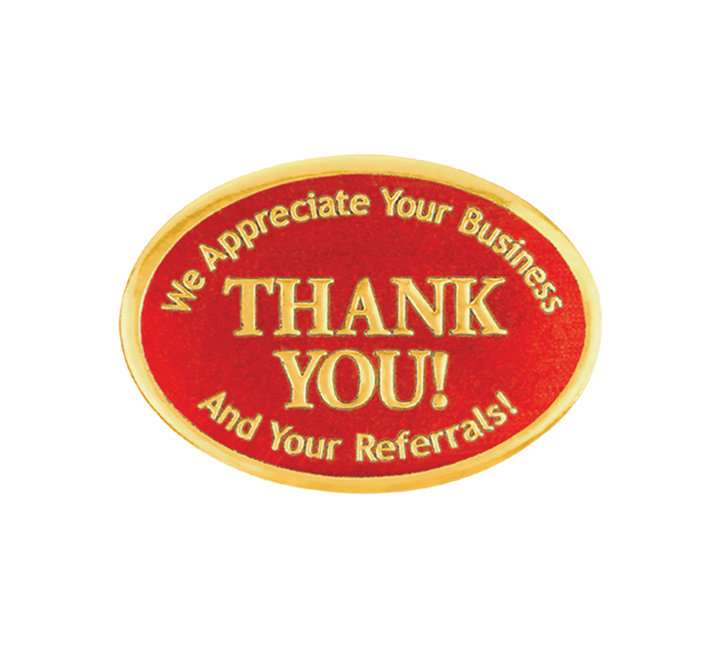 Image for item #40-210rg: Thank You Embossed Foil Seals (Red/Gold)