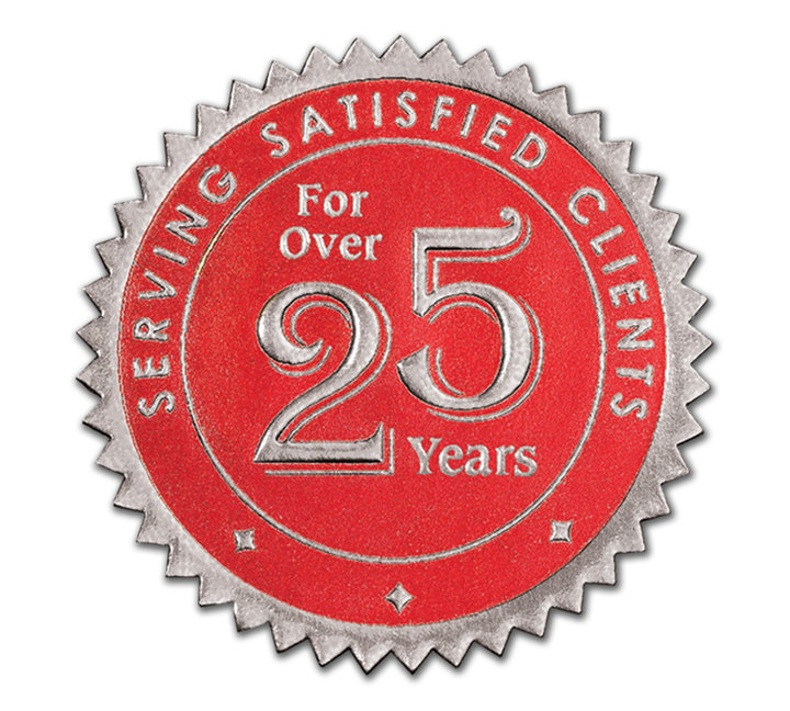 Image for item #40-2325s: Anniversary Seal - 25 Years (Silver)