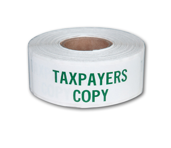 Image for item #40-L255: TAXPAYER COPY LABEL
