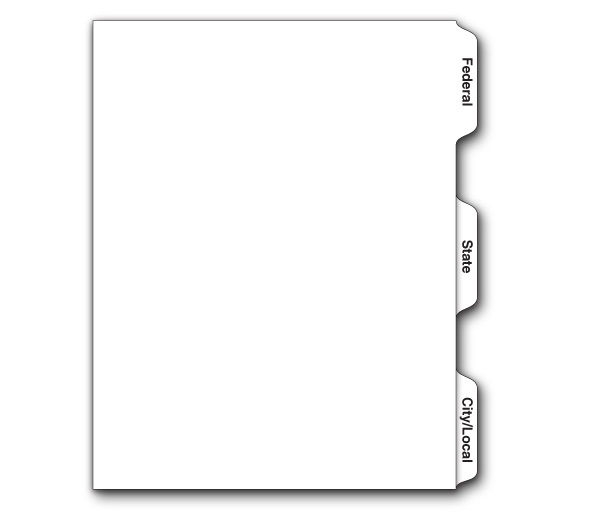 Image for item #57-D311si: 11" Tax Divider 1/3 Cut Side Tab (10 Sets/PKG)