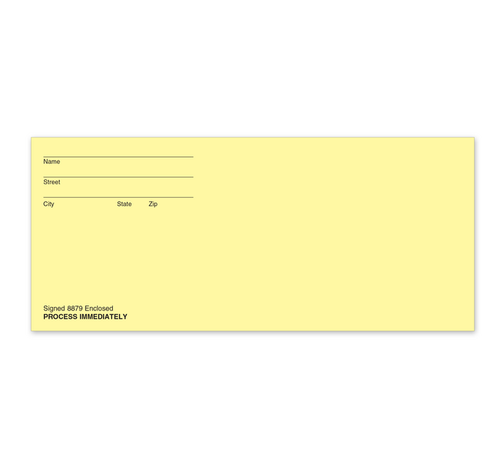 Image for item #60-320: E-File Signature Reply Env: YELLOW  8879