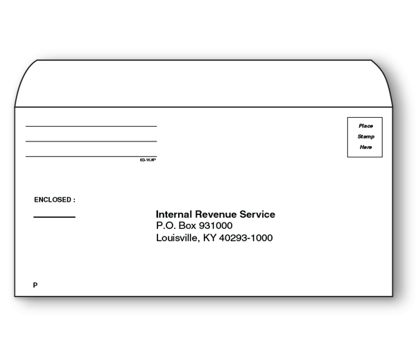 Image for item #63-1KAP: 4 5/8 x 91/2 Louisville 931000 IRS Env-PMT  (50/pk)