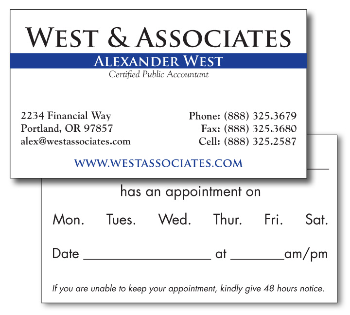 Image for item #65-020: CLASSIC 2-sided Business Cards