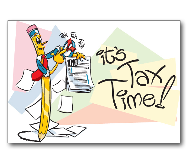 Image for item #70-201: Pencilman Tax Time Postcard (25/Pack)