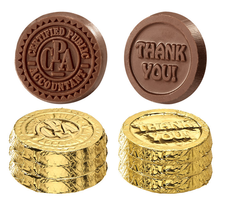 Image for item #70-473m: Thank You and CPA Seal Chocolate Coins
