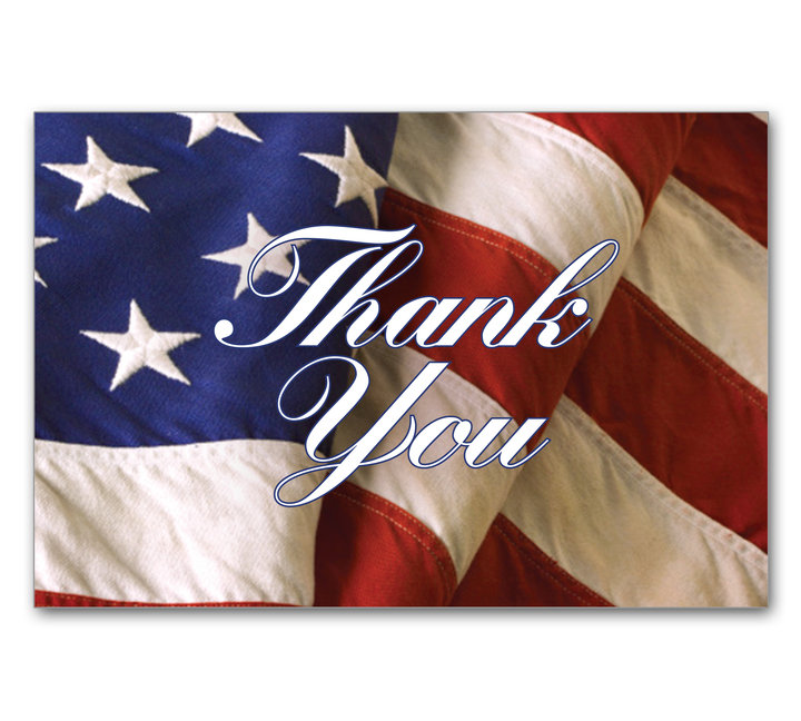 Image for item #70-541: Flag Thank You Postcard (25/Pack)