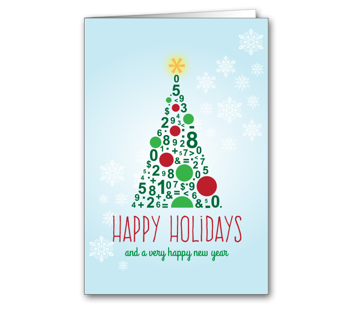 Image for item #70-6041: Numeric Evergreen Greeting Card - (25/Pack)
