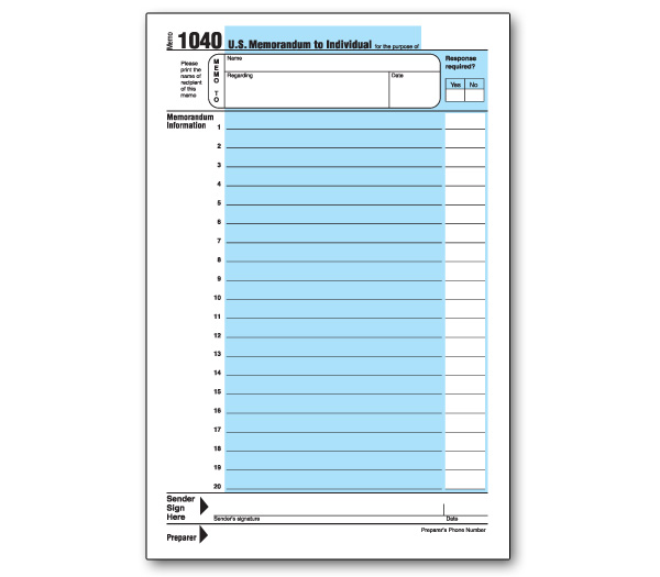 Image for item #70-6350: Small 1040 Note Pad